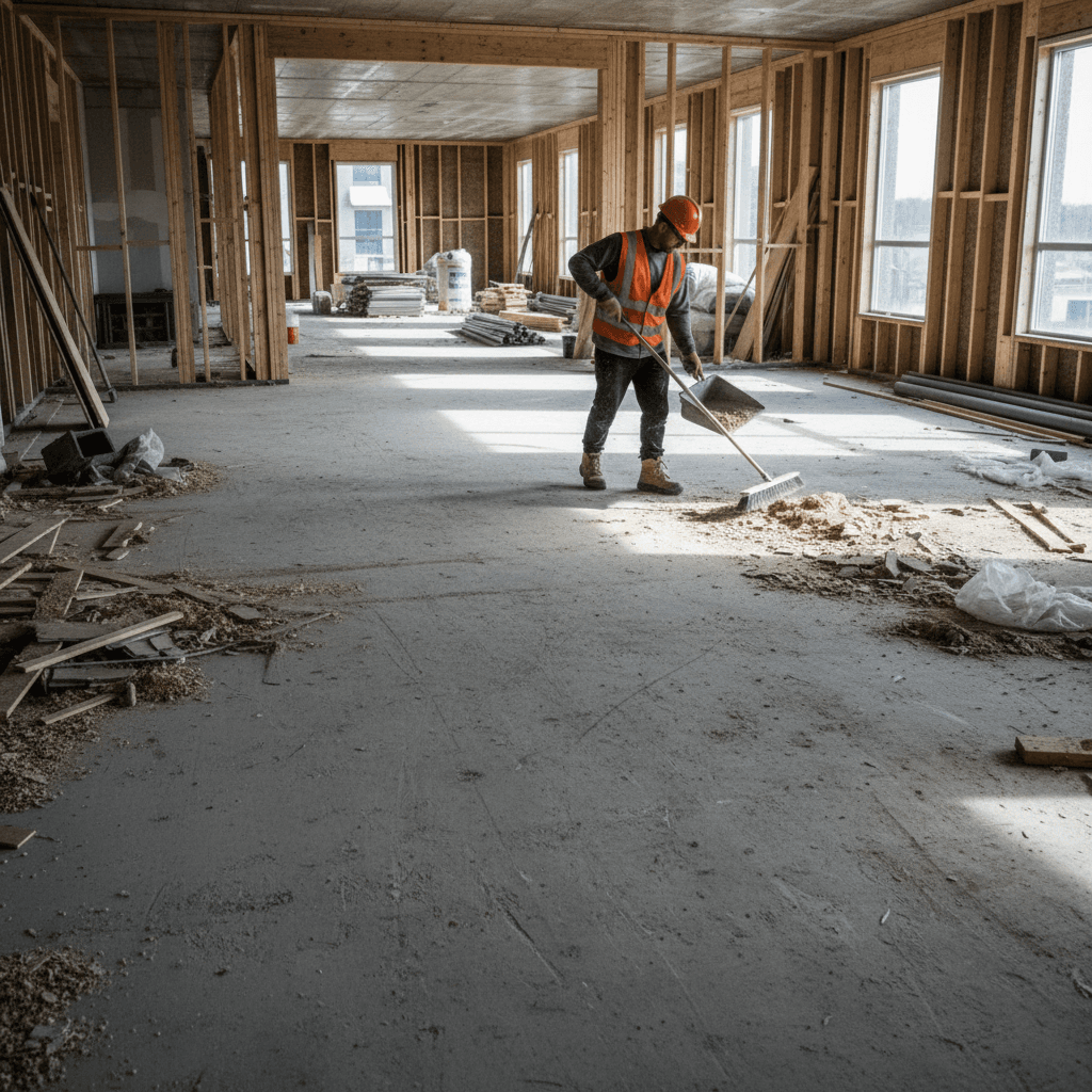 Rough cleaning after construction framing