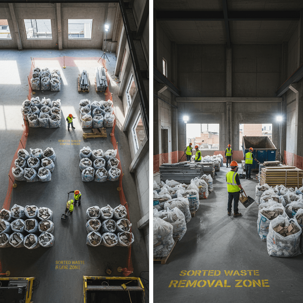 OSHA-compliant construction debris removal and sorting
