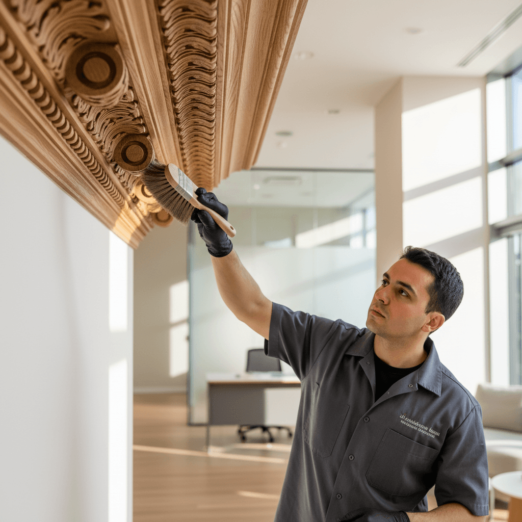 Touch-up cleaning of architectural details